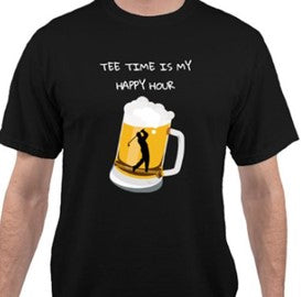 TEE TIME IS MY HAPPY HOUR, Unique Golf Design T-Shirt, Casual and Comfortable Everyday Wear